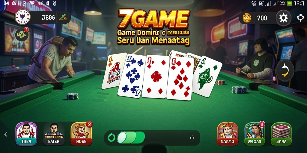 Gameplay Domino yang seru dan kompetitif di 7GAME.