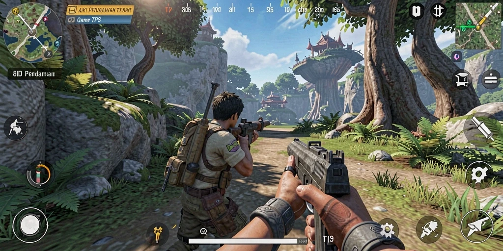 Tangkapan layar gameplay 8ID menampilkan aksi tembak-menembak yang mendebarkan.