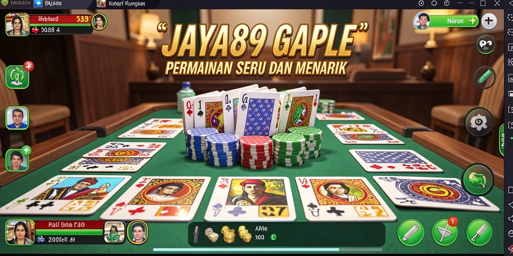 Tampilan gameplay seru dari JAYA89 dengan fitur Gaple.