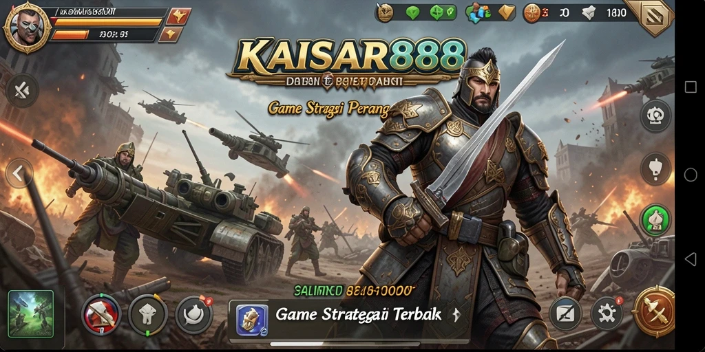 Tampilan gameplay seru dari KAISAR888 dengan pertempuran strategis.