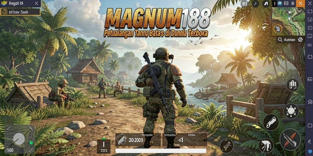 Tampilan gameplay menarik dari MAGNUM188 di dunia terbuka.