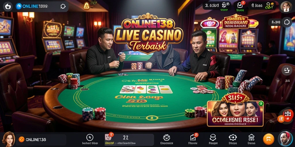 Screenshot utama ONLINE138 menampilkan momen seru dalam permainan Live Casino.