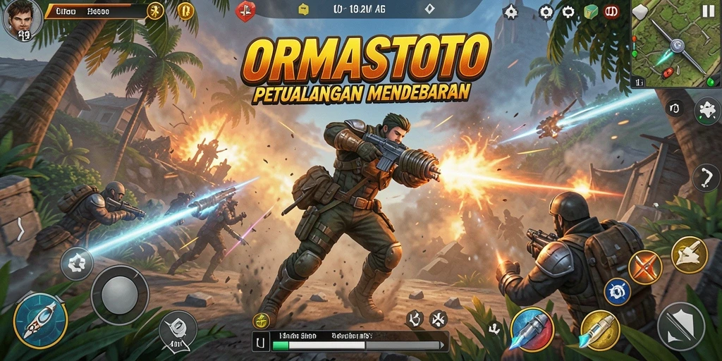 Tampilan screenshot gameplay ORMASTOTO yang mendebarkan saat bertarung.