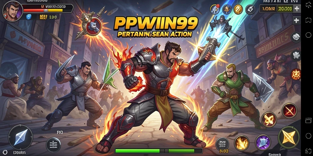 Screenshot gameplay PPWIN99 menampilkan aksi pertempuran yang mendebarkan.