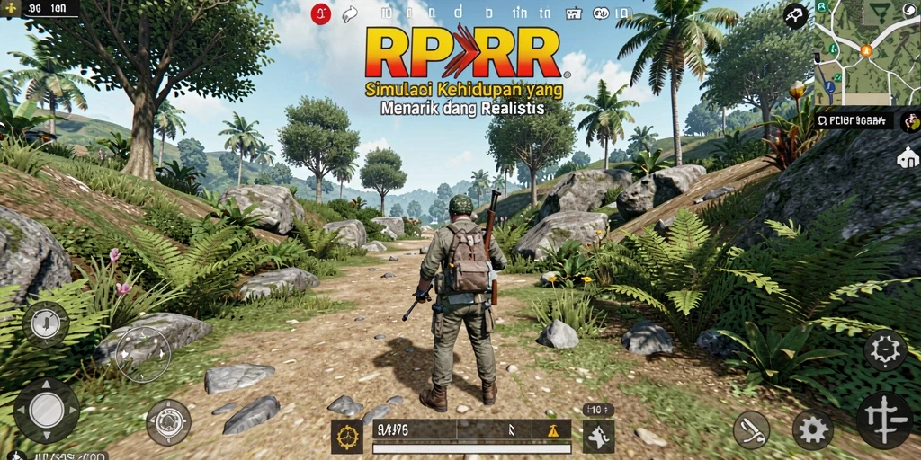 Gameplay RPRR menampilkan interaksi karakter dalam simulasi kehidupan sehari-hari.