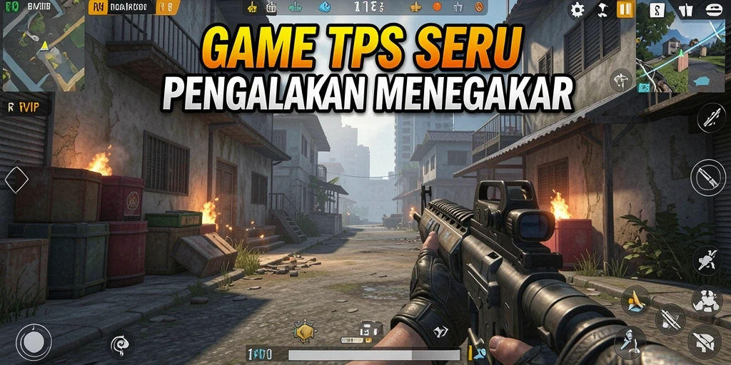 Tampilan gameplay menegangkan dari RVIP dalam aksi tembak-menembak.