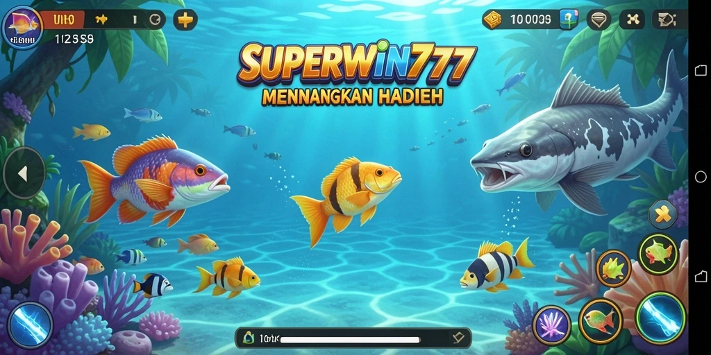 Tangkapan layar dari gameplay Tembak Ikan yang seru di SUPERWIN777.