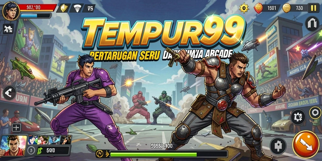 Tampilkan permainan seru TEMPUR99 yang penuh tantangan.