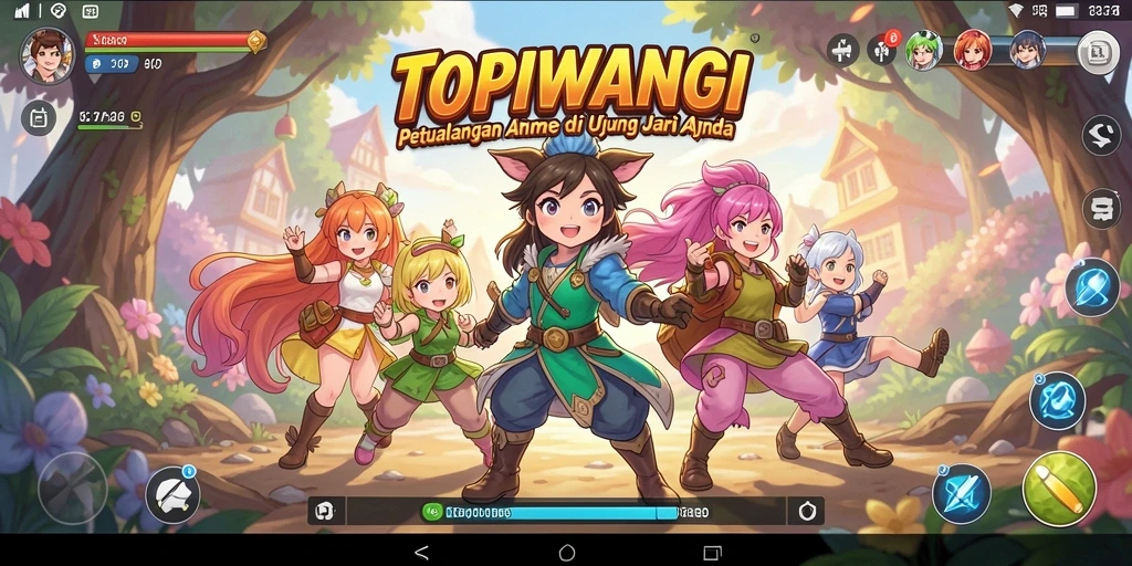 Screenshot utama menunjukkan gameplay seru TOPIWANGI.