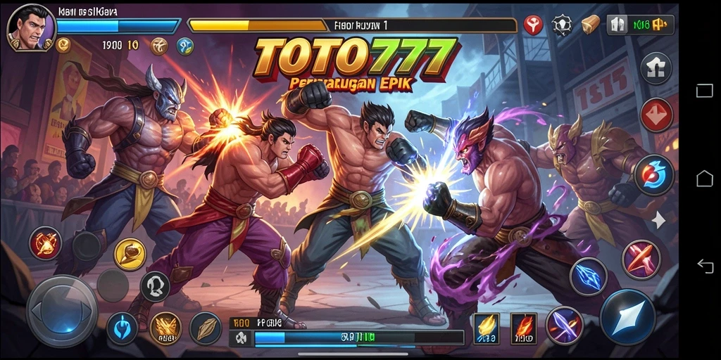 Tampilan aksi mendebarkan dalam gameplay TOTO777 yang penuh pertarungan.