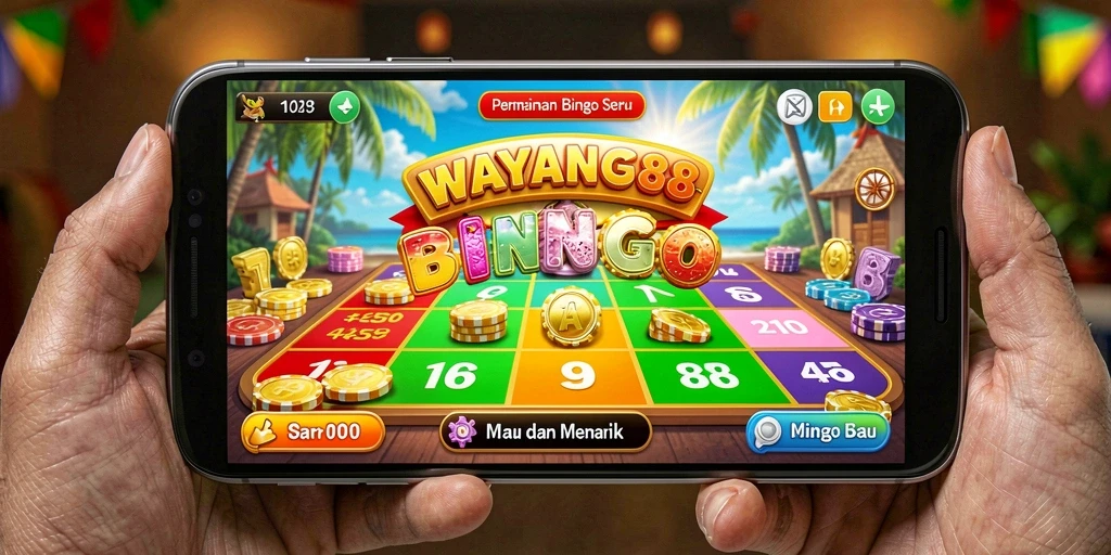 Screenshot gameplay WAYANG88 menampilkan suasana permainan Bingo yang seru.