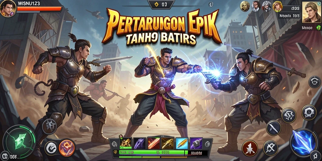 Tangkapan layar WISNU123 menunjukkan aksi pertarungan yang mendebarkan.